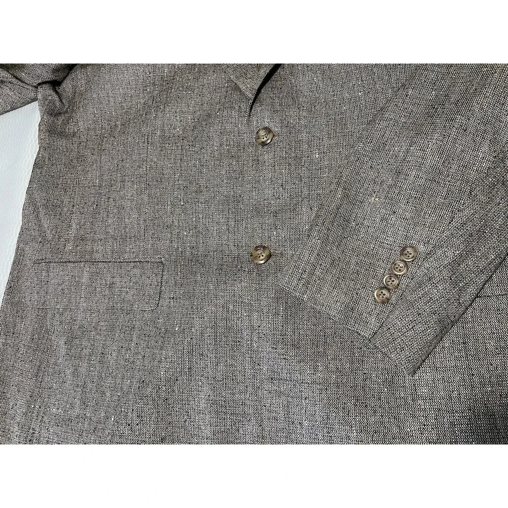 Deans Gate Men's Sport Coat Blazer Two Button Gray 100%Silk Size 44L